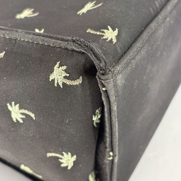 Sunny Hawaii Bamboo Handles Black Palm Trees Snap Closure Purse Handbag - Picture 16 of 16